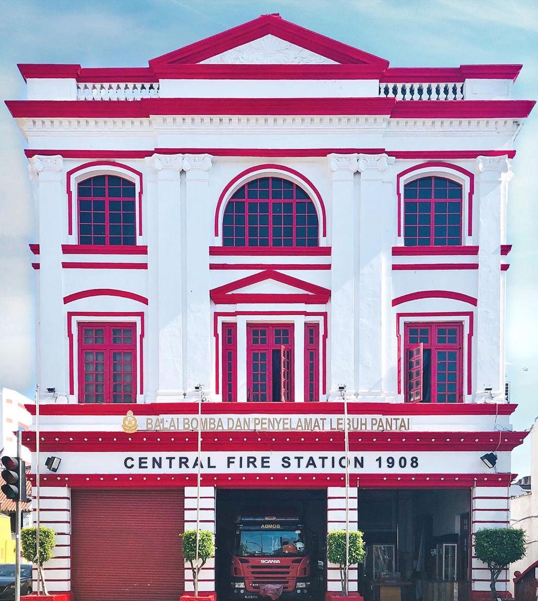 Accidentally Wes Anderson - Lebuh Pantai Fire and Rescue Station